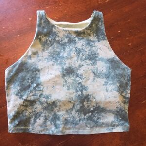 Old Navy Active Teal Tie-Dye Powerchill Light Support Go-Dry Sports Bra